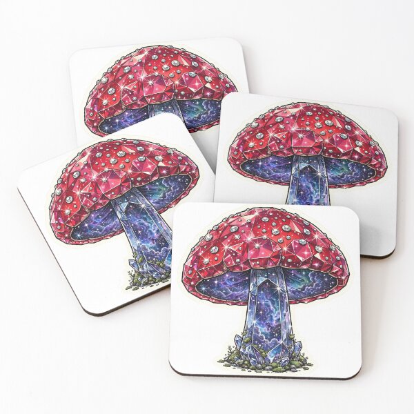 Item preview, Red Amanita Galaxy Crystal Sticker - Ruby Mushroom With Galaxy Stem designed and sold by Crystal Critters .