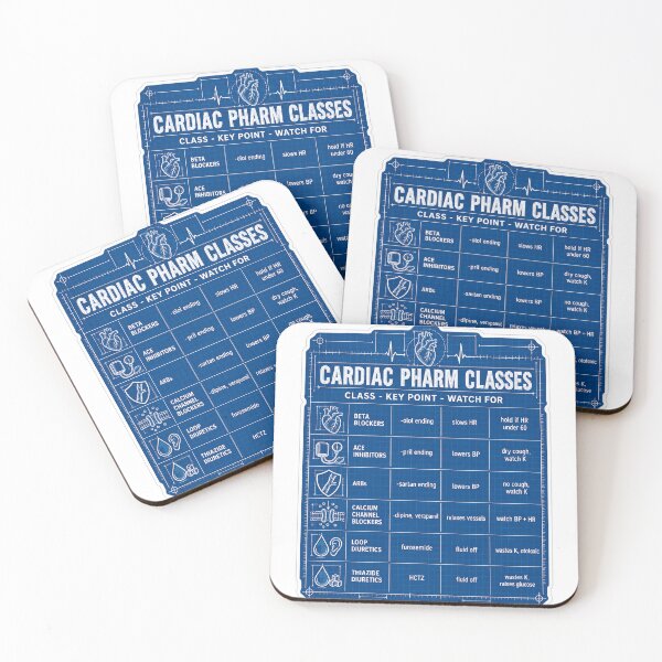 Item preview, Cardiac Pharm Classes Blueprint Study Aid Nursing Student Sticker designed and sold by isokinetic.