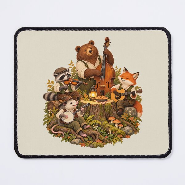 Item preview, Cozy Woodland Bluegrass Band Whimsical Storybook Art designed and sold by AmiGraph.