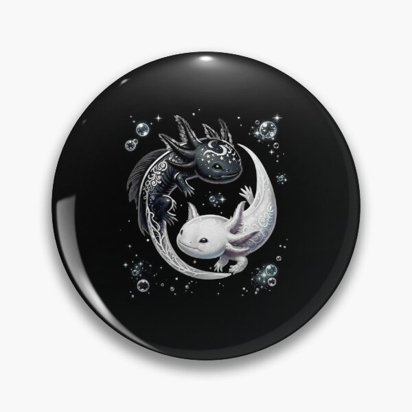 Item preview, Yin Yang Axolotls Celestial Black and White Design designed and sold by MiALopezArt.