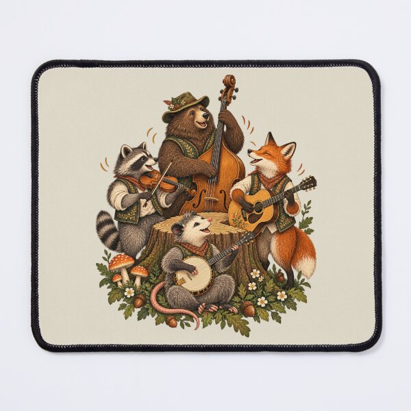 Item preview, Woodland Animal Bluegrass Band Whimsical Folk Art designed and sold by AmiGraph.