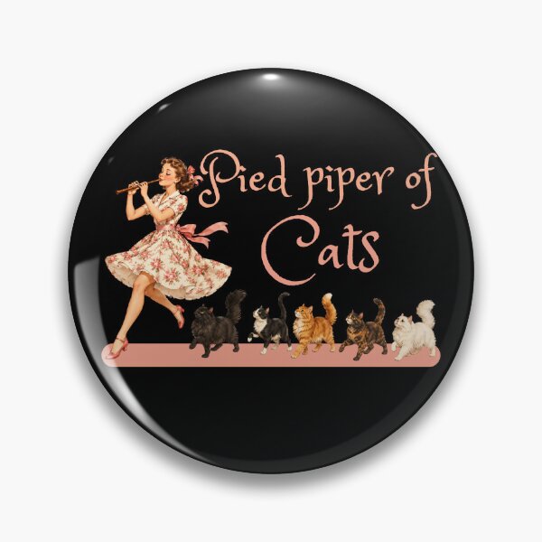 Item preview, Pied Piper of Cats – Vintage Cat Lover Parade designed and sold by BigfeetLittlepaws.