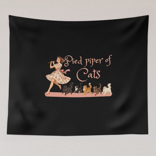 Item preview, Pied Piper of Cats – Vintage Cat Lover Parade designed and sold by Britishdelights.
