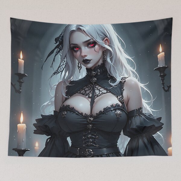 Item preview, Hot Halloween Anime Babe Goth Mommy Waifu Woman designed and sold by Your New Fixation.
