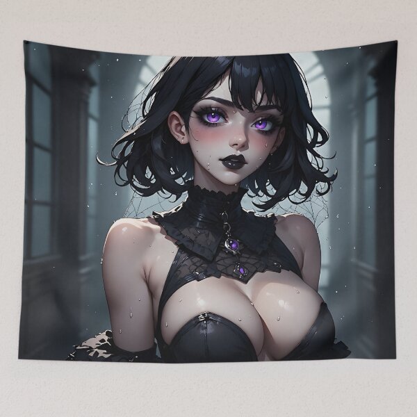 Item preview, Hot Halloween Anime Babe Goth Mommy Waifu Woman designed and sold by Your New Fixation.