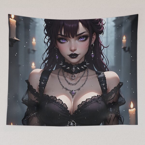 Item preview, Hot Halloween Anime Babe Goth Mommy Waifu Woman designed and sold by Your New Fixation.