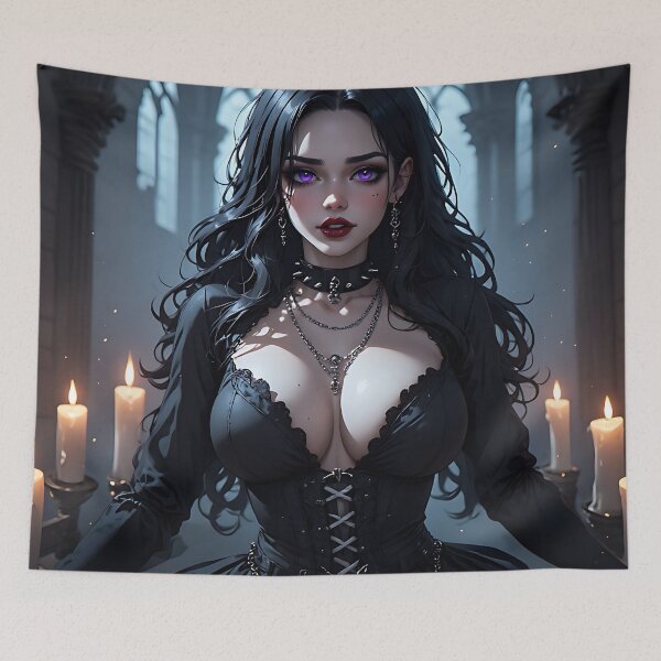 Item preview, Hot Halloween Anime Babe Goth Mommy Waifu Woman designed and sold by Your New Fixation.