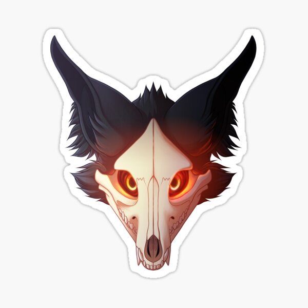 Wolf Skull Stickers Redbubble - werewolf youtube roblox bee