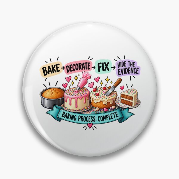 Item preview, Bake Decorate Fix Hide the Evidence – Funny Baking Process Design designed and sold by Clear Marie.