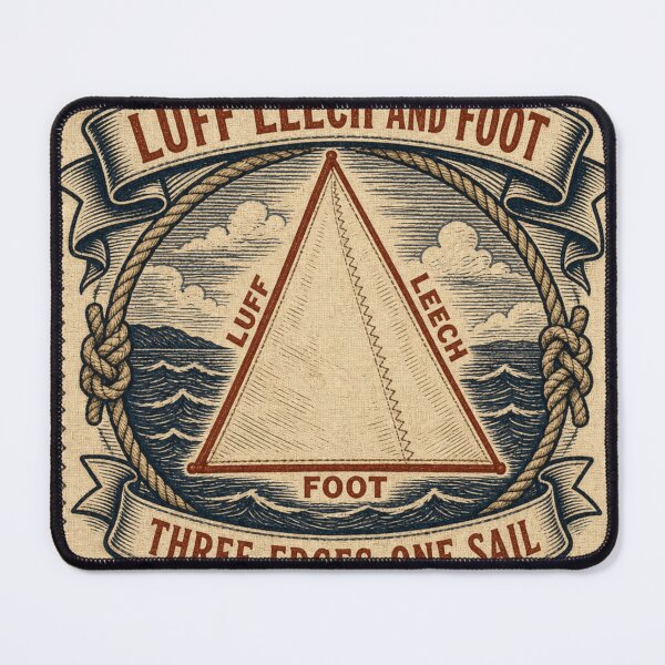 Item preview, Luff Leech And Foot Sail Making Sail Edges Nautical Retro Emblem designed and sold by BoosterShop.
