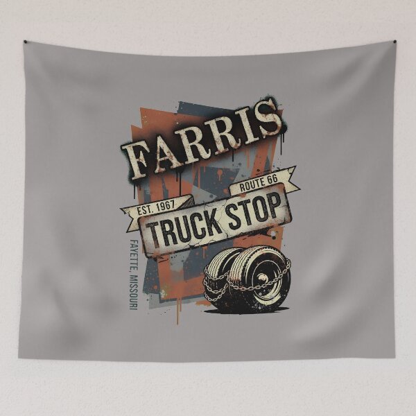 Artikelvorschau, Farris Truck Stop Vintage Retro Badge T-Shirt-29 entworfen und verkauft von SebastiaKrengel.