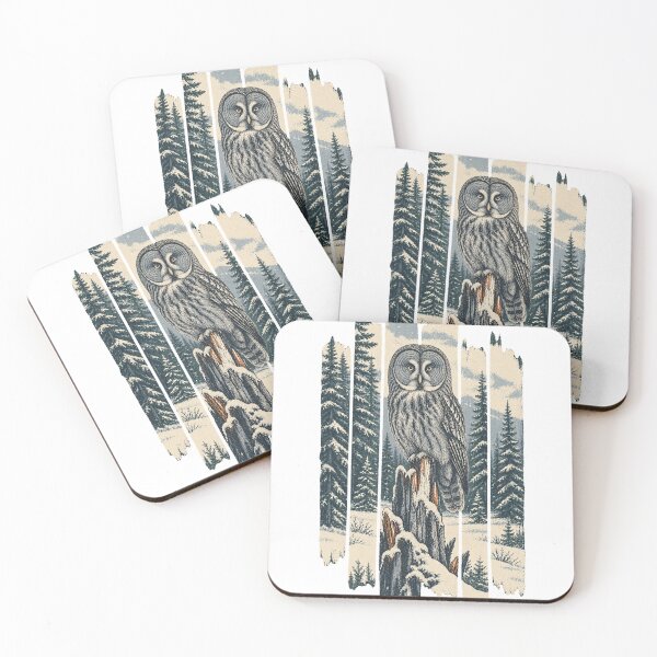 Item preview, Great Gray Owl in the Northern Pines Wild Bird Wildlife Art designed and sold by VisualArtsOasis.