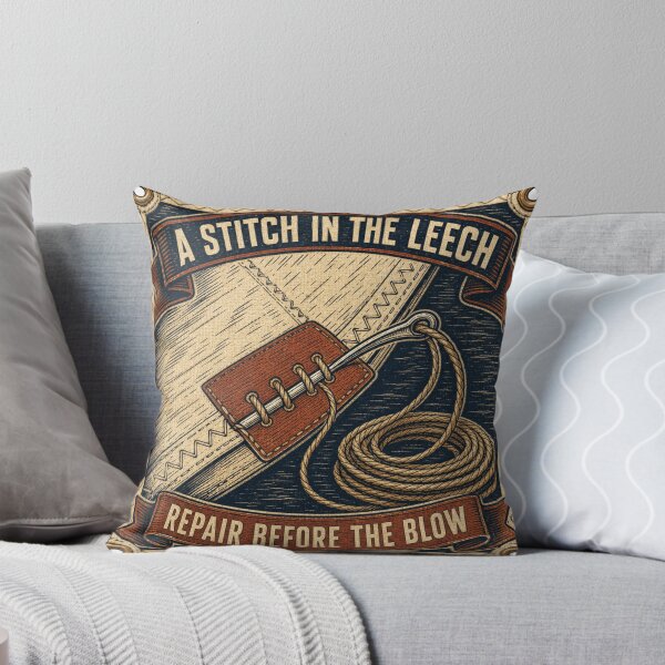 Item preview, A Stitch In The Leech Sail Repair Needle And Thread Nautical Emblem designed and sold by BoosterShop.