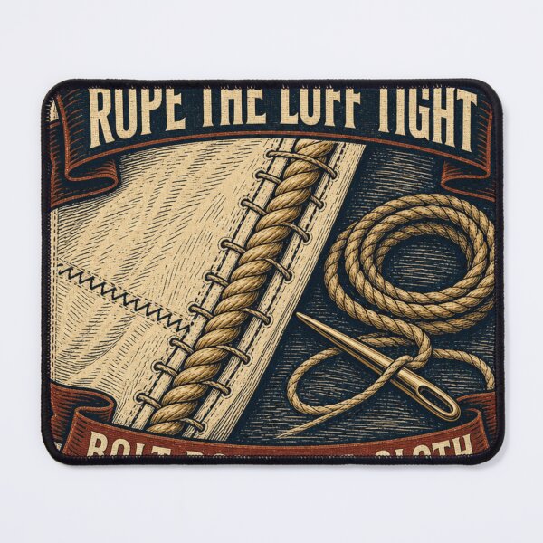 Item preview, Rope The Luff Tight Bolt Rope Sail Maker Nautical Retro Emblem designed and sold by BoosterShop.