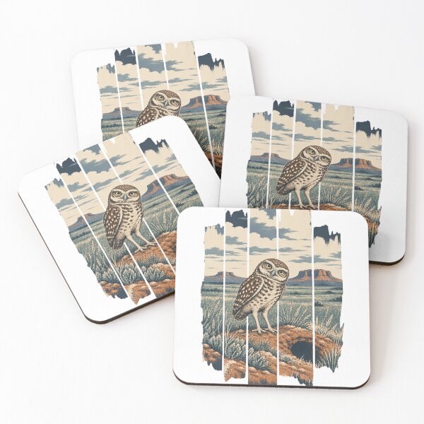 Item preview, Burrowing Owl on the Prairie Mound Wild Bird Vintage Nature Art designed and sold by VisualArtsOasis.