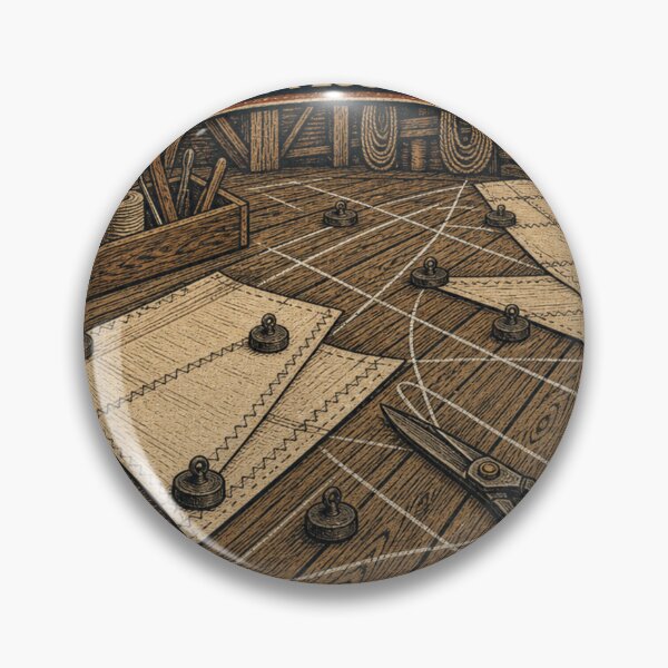 Item preview, The Loft Floor Is My Desk Sail Making Chalk Lines Nautical Emblem designed and sold by BoosterShop.