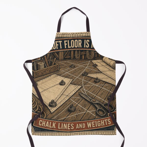 Artikelvorschau, The Loft Floor Is My Desk Segelmacherei Kreidelinien Nautisches Emblem entworfen und verkauft von BoosterShop.