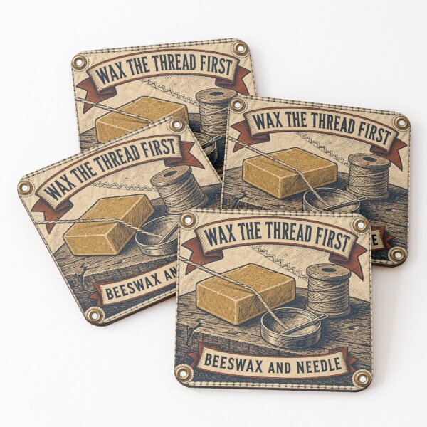 Artikelvorschau, Wax The Thread First Bienenwachs Nadel Segelmacherei Nautisches Emblem entworfen und verkauft von BoosterShop.