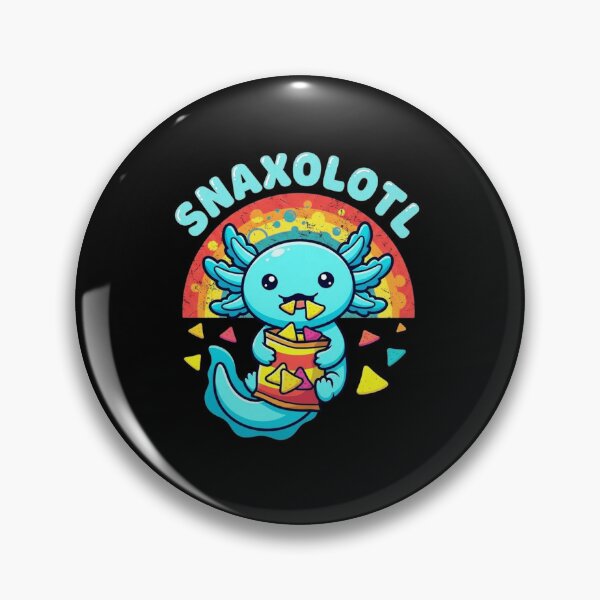 Item preview, Snaxolotl Cute Axolotl Eating Chips Retro Food Pun designed and sold by MiALopezArt.