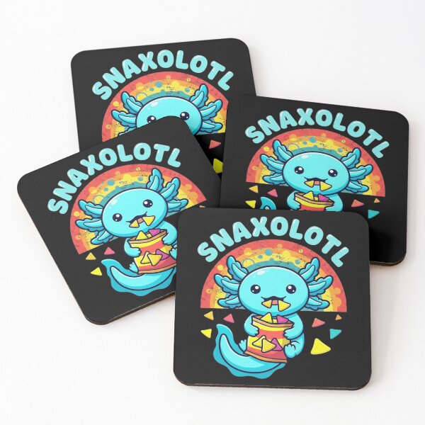 Item preview, Snaxolotl Cute Axolotl Eating Chips Retro Food Pun designed and sold by MiALopezArt.