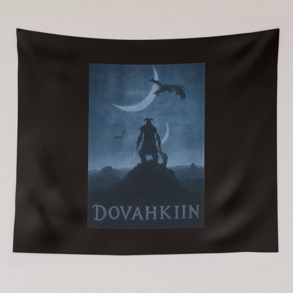 Item preview, Dovahkiin Epic Moon Dragon Flight Fantasy Art designed and sold by Scratch-Rainbow.