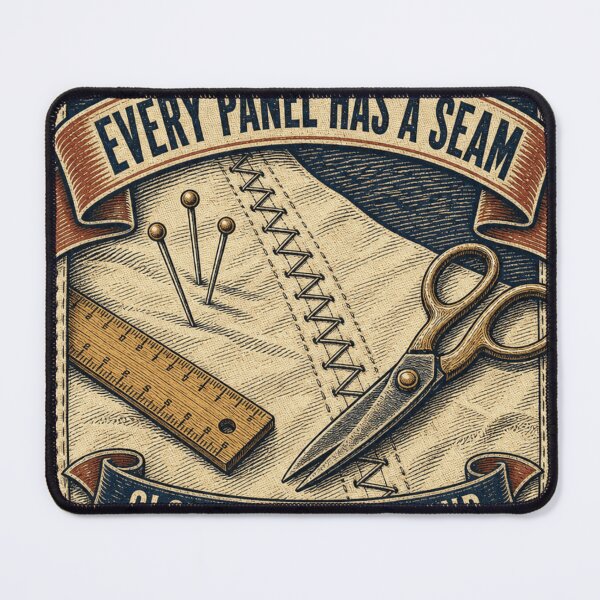 Item preview, Every Panel Has A Seam Zigzag Stitch Sailcloth Nautical Emblem designed and sold by BoosterShop.