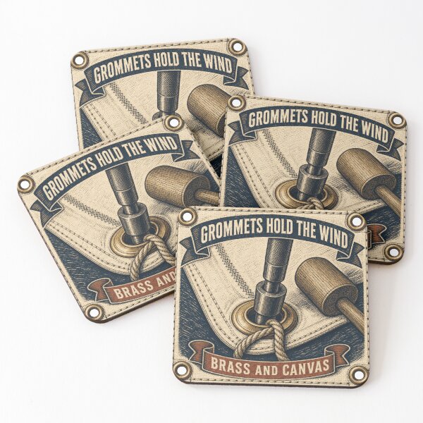 Artikelvorschau, Grommets Hold The Wind Messing Öse Segelecke Nautisches Emblem entworfen und verkauft von BoosterShop.