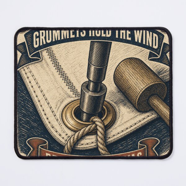 Item preview, Grommets Hold The Wind Brass Grommet Sail Corner Nautical Emblem designed and sold by BoosterShop.