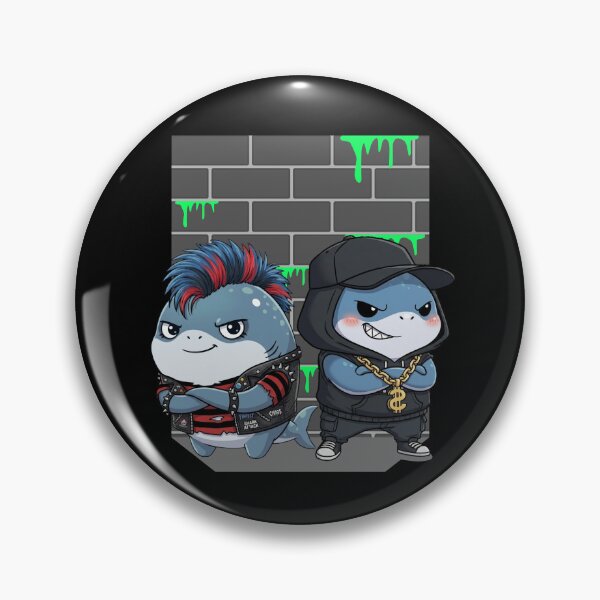 Artikelvorschau, Badass Punk Shark Duo entworfen und verkauft von Nature's Chibis.