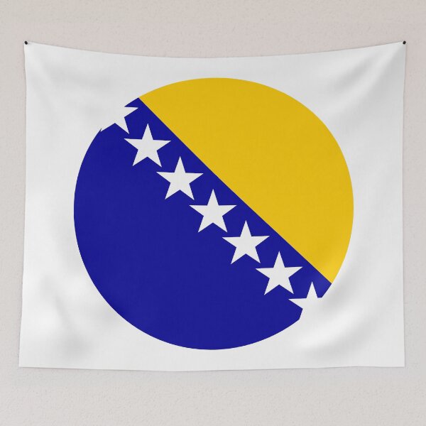 Aperçu de l'œuvre Drapeau circulaire de la Bosnie-Herzégovine BA créée et vendue par shitpostee.
