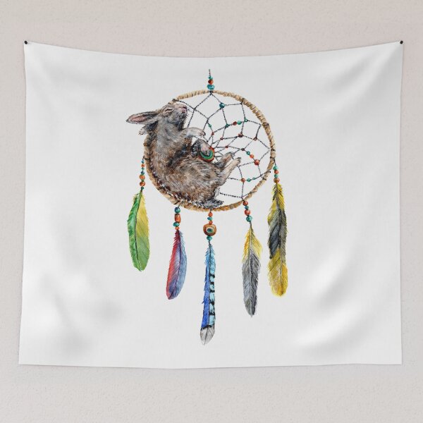 Item preview, Sleeping Bunny Dreamcatcher designed and sold by Goosi Art.