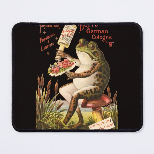 Item preview, Frog Cologne & Flowers Vintage Art Print designed and sold by mokopuniarts.