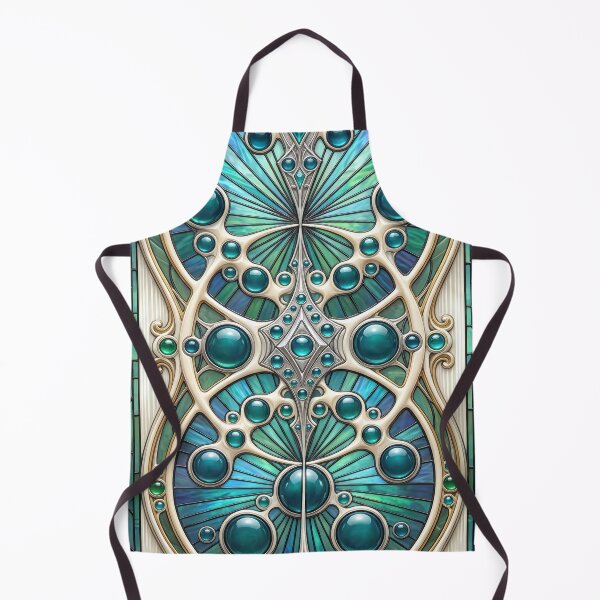 Item preview, Art Nouveau Teal Stained Glass Card designed and sold by Frackxion.