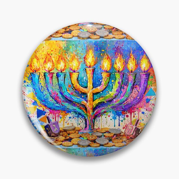 Item preview, Vibrant Hanukkah Menorah and Dreidels designed and sold by Savannah Gibbs.