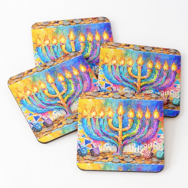 Item preview, Vibrant Hanukkah Menorah and Dreidels designed and sold by Savannah Gibbs.