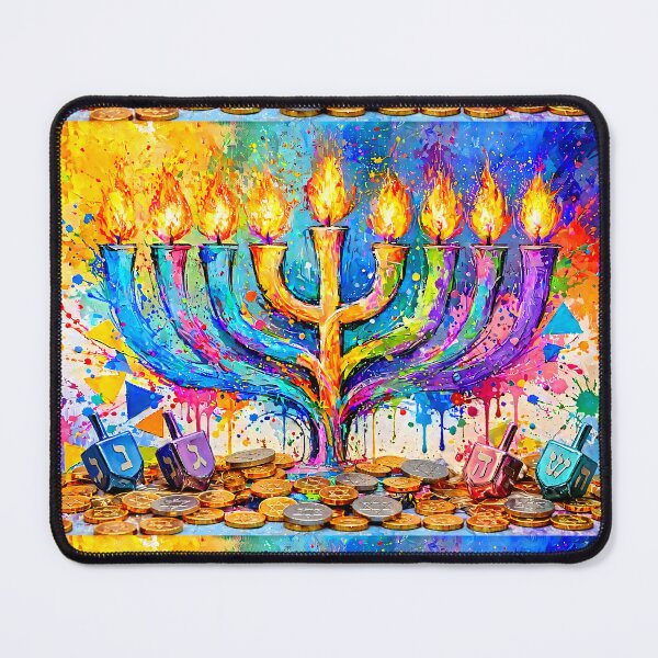 Item preview, Vibrant Hanukkah Menorah and Dreidels designed and sold by Savannah Gibbs.
