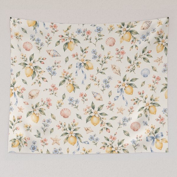 Item preview, Amalfi Summer Garden – Pastel Lemon & Seashell Pattern designed and sold by HO•Designs.