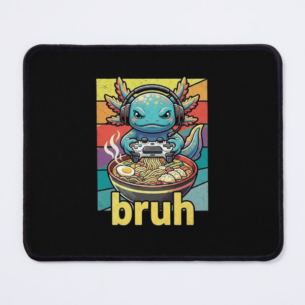 Item preview, Bruh Gamer Axolotl with Ramen and Controller Retro Design designed and sold by MiALopezArt.