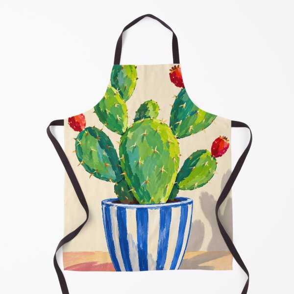 Item preview, Prickly Pear Cactus with Red Fruit Colorful Botanical Painting designed and sold by Amalia Gutyz.