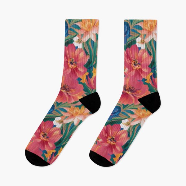 Item preview, Vibrant Tropical Floral Pattern Lush Botanical Blossoms designed and sold by adlkh.