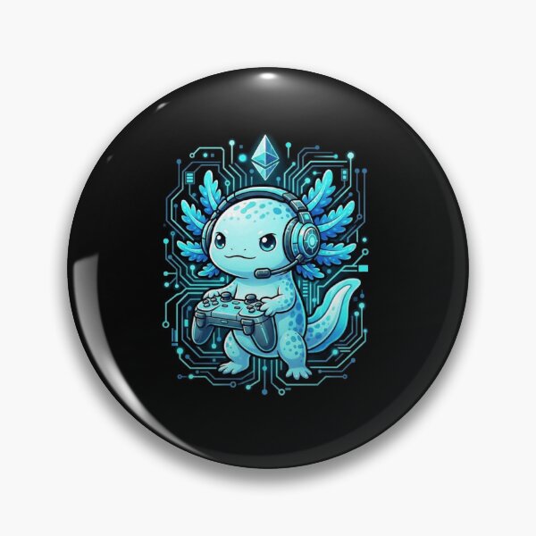 Item preview, Cute Gamer Axolotl with Controller Neon Circuit Design designed and sold by MiALopezArt.