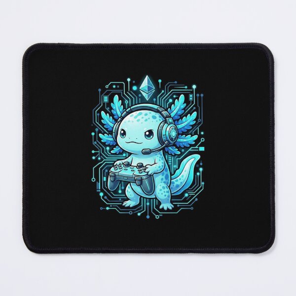 Item preview, Cute Gamer Axolotl with Controller Neon Circuit Design designed and sold by MiALopezArt.
