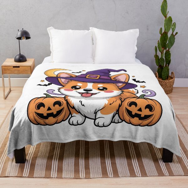 Item preview, Cute Witch Corgi Dog With Halloween Pumpkins Jack O Lantern designed and sold by limanol.