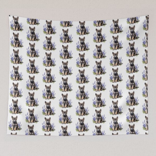 Item preview, Lupine Flower Puppy | Elegant Botanical Floral Art designed and sold by Mandayartstudio.