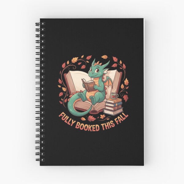 Item preview, Fully Booked This Fall Cute Reading Dragon Autumn Leaves Design designed and sold by Ostericaimusa.