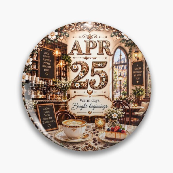 Artikelvorschau, Geburtstags-Café-Design für den 25. April | Elegantes Blumengeschenk entworfen und verkauft von LunaMoments.