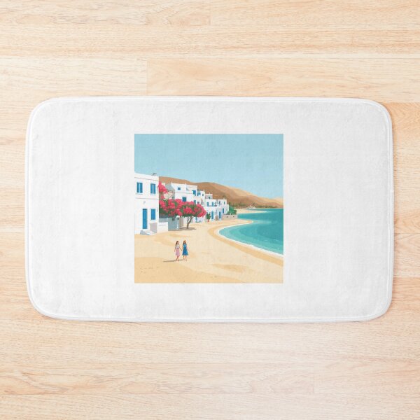 Item preview, Mediterranean Beach Village Summer Poster designed and sold by SmileOnPrint.