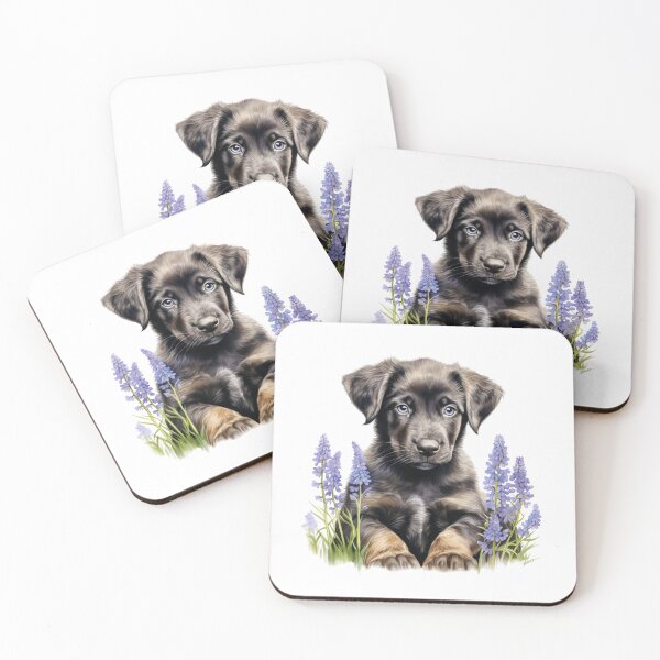 Item preview, Lupine Flower Puppy | Elegant Botanical Floral Art designed and sold by Mandayartstudio.