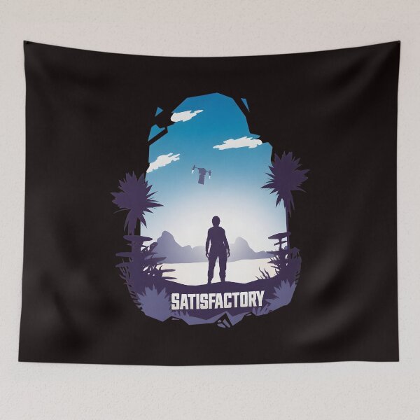 Item preview, Satisfactory Game Landscape Drone Silhouette Art designed and sold by Pixelonersquare.