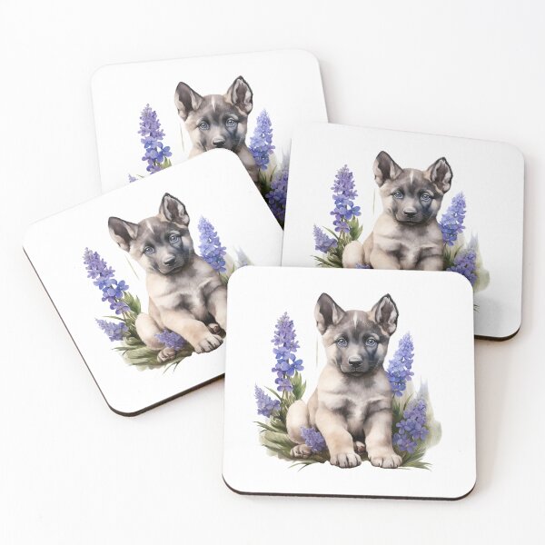 Item preview, Lupine Flower Puppy | Elegant Botanical Floral Art designed and sold by Mandayartstudio.